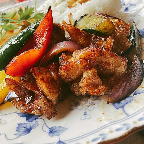 揚げ鶏のスイートサワーソース炒め